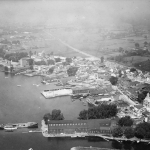 Aerial view of Lachine looking west between 21st and 29th Avenues, about 1920 