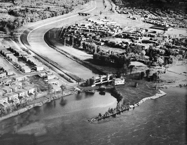 Aerial view of the entrance to the aqueduct