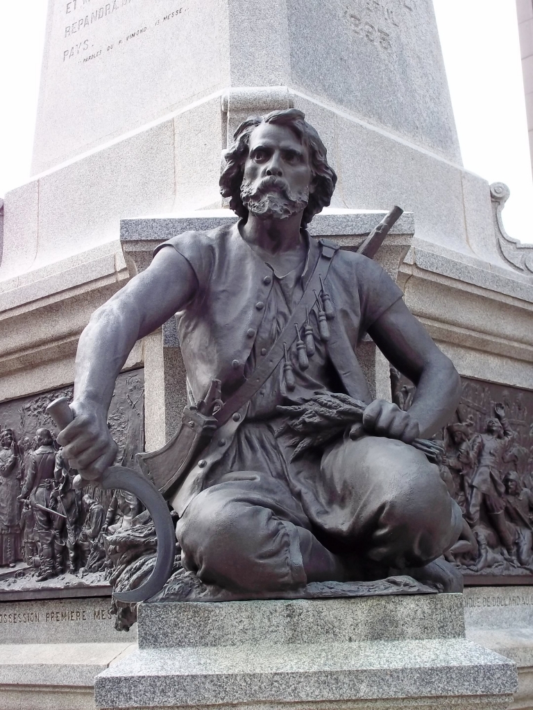 Charles Le Moyne, as imagined by the sculptor of the Maisonneuve Monument, Place d'Armes, Montréal Charles Le Moyne, as imagined by the sculptor of the Maisonneuve Monument, Place d'Armes, Montréal